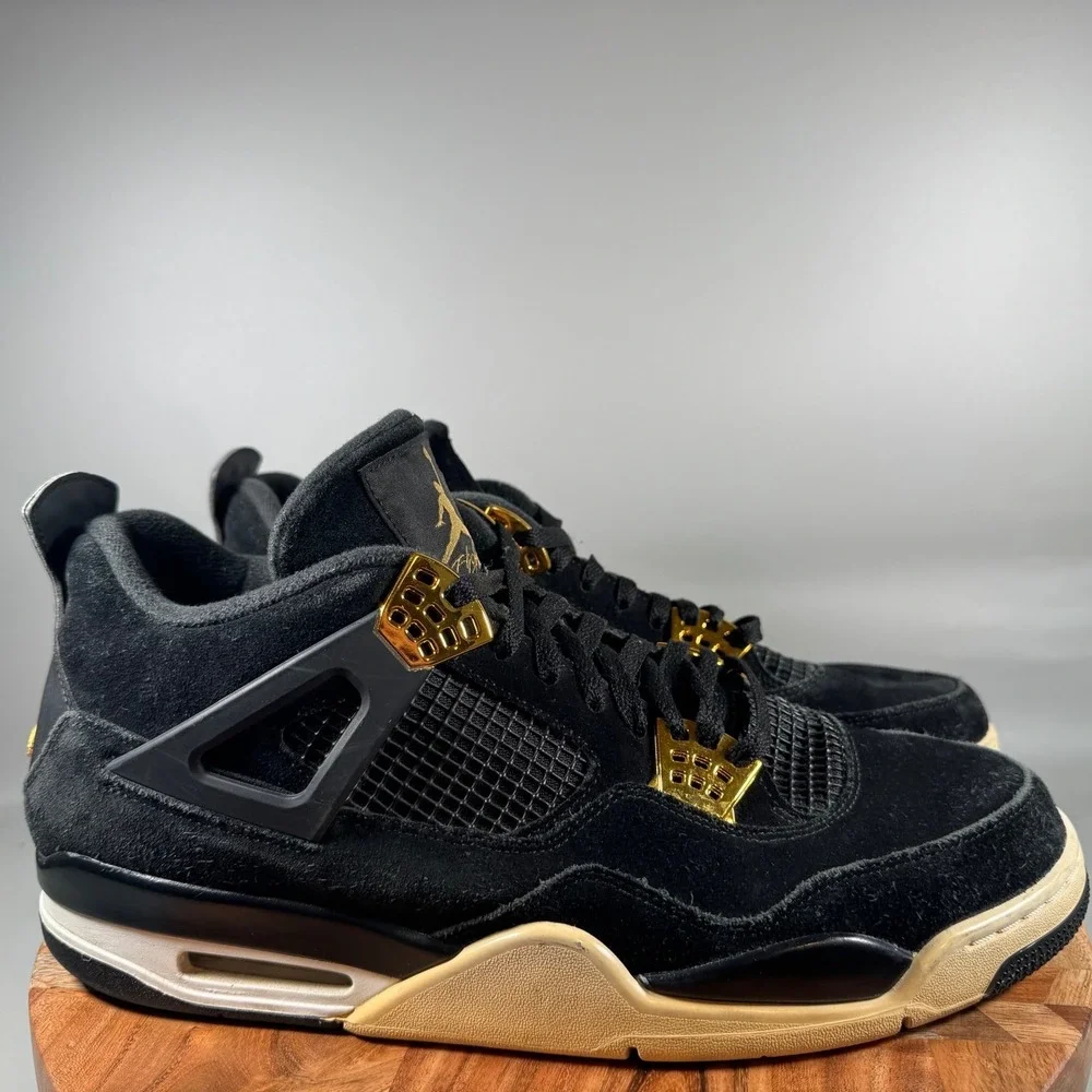Air Jordan 4 Retro Royalty Black Metallic Gold Men's‎ Size 14 CU1106 070